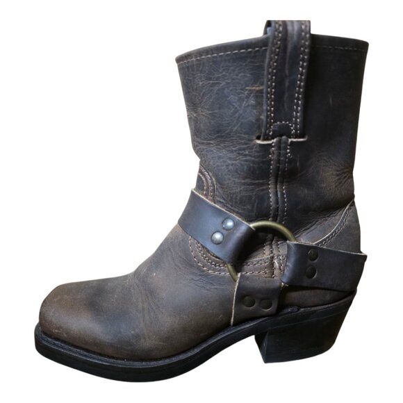 Ladies Frye Brown Leather Harness Ankle Boots - Picture 10 of 10